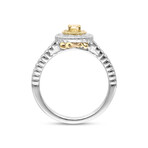 18K Gold Yellow Diamond + White Diamond Engagement Ring // Ring Size: 6.75 // New