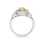 18K White Gold Yellow Diamond + White Diamond Engagement Ring III // Ring Size: 6.5 // New
