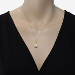14K White Gold + 14k Yellow Gold White Diamond + Fancy Yellow Diamond Pendant Necklace // 18" // New