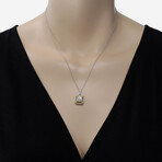 18K Gold White Diamond + Yellow Diamond Pendant Necklace // 18" // New
