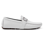 Charter Slip-On Side Buckle Loafers // White (8)