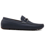 Charter Embossed Slip-On Driving Loafers // Navy (8)