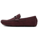 Charter Embossed Slip-On Driving Loafers // Maroon (8)
