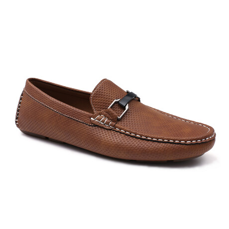 Charter Embossed Slip-On Driving Loafers // Tan (8)