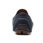 Charter Embossed Slip-On Driving Loafers // Navy (8)