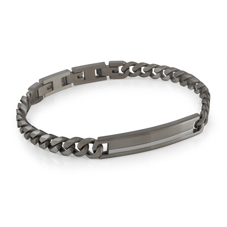 Steel Curb Bracelet // 8mm // Gunmetal // 7.5" + 0.5" + 0.5"