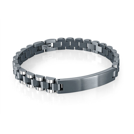 Steel Plate Rolex Design Bracelet // Gunmetal (7.5")