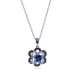 14k White Gold Tanzanite + Diamond Pendant Necklace // 18" // New