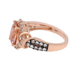 14K Rose Gold Morganite + Diamond Ring // Ring Size: 7 // New