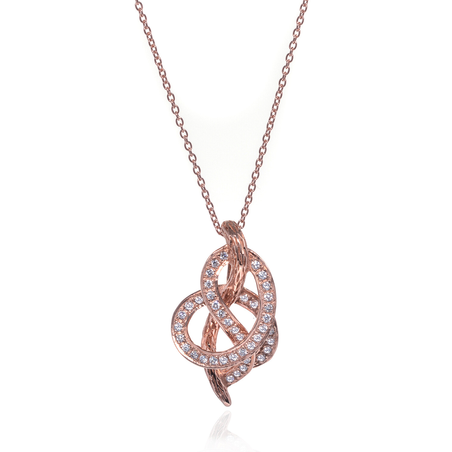 14k Rose Gold Diamond Necklace // 18