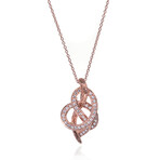 14k Rose Gold Diamond Necklace // 18" // New