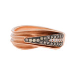 14k Rose Gold Chocolate + Vanilla Diamond Band Ring // Ring Size: 6.5 // New