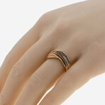 14k Rose Gold Chocolate + Vanilla Diamond Band Ring // Ring Size: 6.5 // New