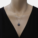 14k White Gold Tanzanite + Diamond Pendant Necklace // 18" // New