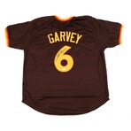 Steve Garvey Signed Padre Jersey, Steve Garvey Signed Dodgers Full-Size Batting Helmet, & Steve Garvey Signed Michigan State Spartan Jersey