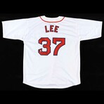 Fred Lynn Signed Red Sox Jersey, Johnny Damon Signed Red Sox Jersey, & Bill "Space Man" Lee Signed Jersey