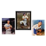 Duke Snider Signed Dodgers Custom Framed Photo Display, Maury Wills Signed Dodgers 8x10 Photo, & Don Drysdale Signed Dodgers 8x10 Photo
