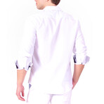 Contrast Dreamy Long Sleeve Shirt // White (M)