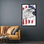 Bald Eagle And American Flag by Cornel Vlad (26"H x 18"W x 1.5"D)