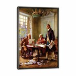 Restored Vector Painting Of The Writing Of The Declaration Of Independence by Stocktrek Images (26"H x 18"W x 1.5"D)