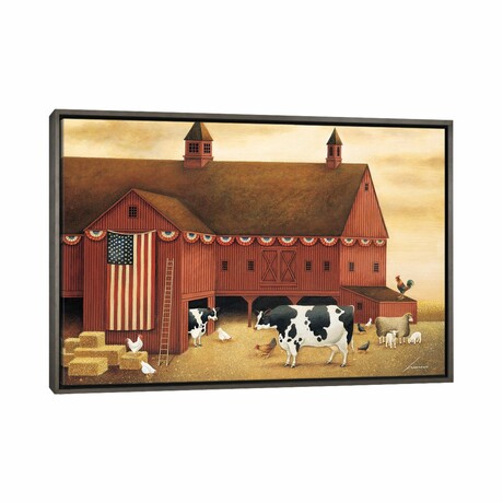 Fourth Of July Barn by Lowell Herrero (18"H x 26"W x 1.5"D)