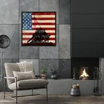 USA "Constitution" Flag (Iwo Jima War Memorial Background) by 5by5collective (12"H x 12"W x 1.5"D)