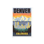 Denver Travel Poster Print on Acrylic Glass by Jim Zahniser (16"H x 24"W x 0.25"D)