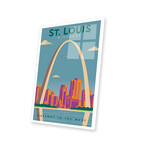 St. Louis Travel Poster Print on Acrylic Glass by Jim Zahniser (16"H x 24"W x 0.25"D)