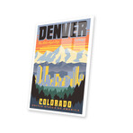 Denver Travel Poster Print on Acrylic Glass by Jim Zahniser (16"H x 24"W x 0.25"D)