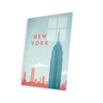 New York Print on Acrylic Glass by Henry Rivers (16"H x 24"W x 0.25"D)