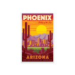 Phoenix Travel Poster Print on Acrylic Glass by Jim Zahniser (16"H x 24"W x 0.25"D)