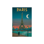 Paris Moonlight Print on Acrylic Glass by IdeaStorm Studios (16"H x 24"W x 0.25"D)