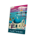 Santorini Print on Acrylic Glass by IdeaStorm Studios (16"H x 24"W x 0.25"D)