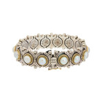 Color Clas Silver + 18K Yellow Gold Pearl Bracelet // 6.5" // Store Display