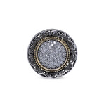 Sterling Silver + 18K Yellow Gold Pave Diamond Ring // Ring Size: 7.5 // Store Display