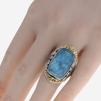 Iliada Silver + 18K Yellow Gold Chrysocolla Ring // Ring Size: 7 // Store Display