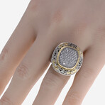 18K Yellow Gold + Sterling Silver Diamond Ring // Ring Size: 7 // Store Display