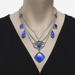 Andromeda Sterling Silver + Lapis Doublet Necklace // 17" // Store Display