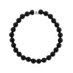 8mm Round Gemstone Bracelet Obsidian (S)