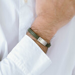 Grady Leather Bracelet Green (L)