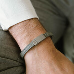 Grady Leather Bracelet Grey (M)