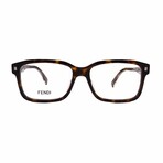 Fendi  // Men's // FE50030I 052 Square Optical Glasses // Dark Havana  +  Clear Demo Lenses