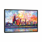 Chicago Skyline by Leon Devenice (18"H x 26"W x 1.5"D)