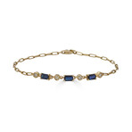 14K Yellow Gold Diamond & Sapphire Bracelet