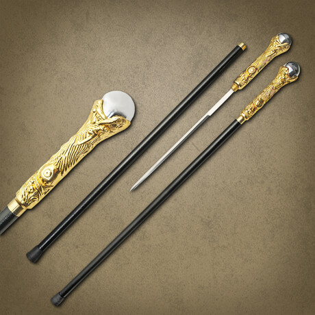 Gold Wizard Sword Cane // 40"