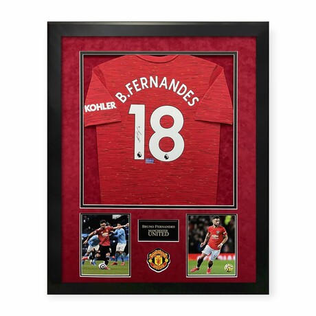Bruno Fernandes // Manchester United // Autographed Jersey + Framed