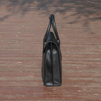 Top Handle Leather Briefcase // Black