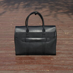 Top Handle Leather Briefcase // Black