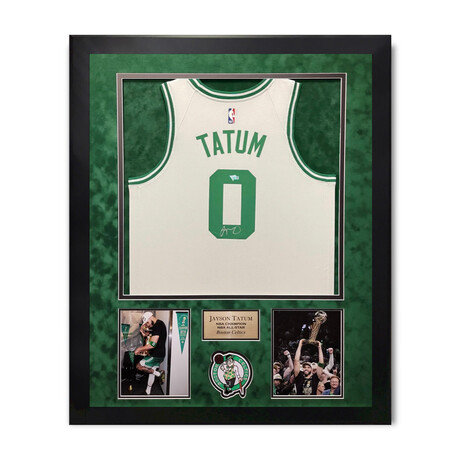 Jayson Tatum // Boston Celtics // Autographed White Jersey + Framed