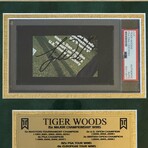 Tiger Woods // Autographed Cut + Framed // PSA Slabbed